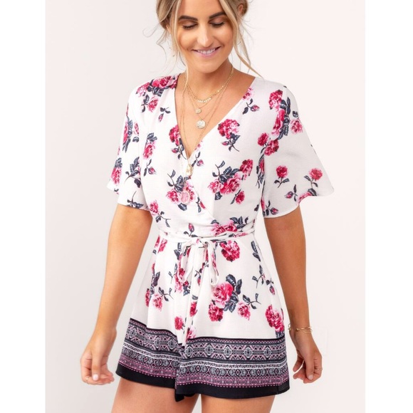 three pink hearts romper